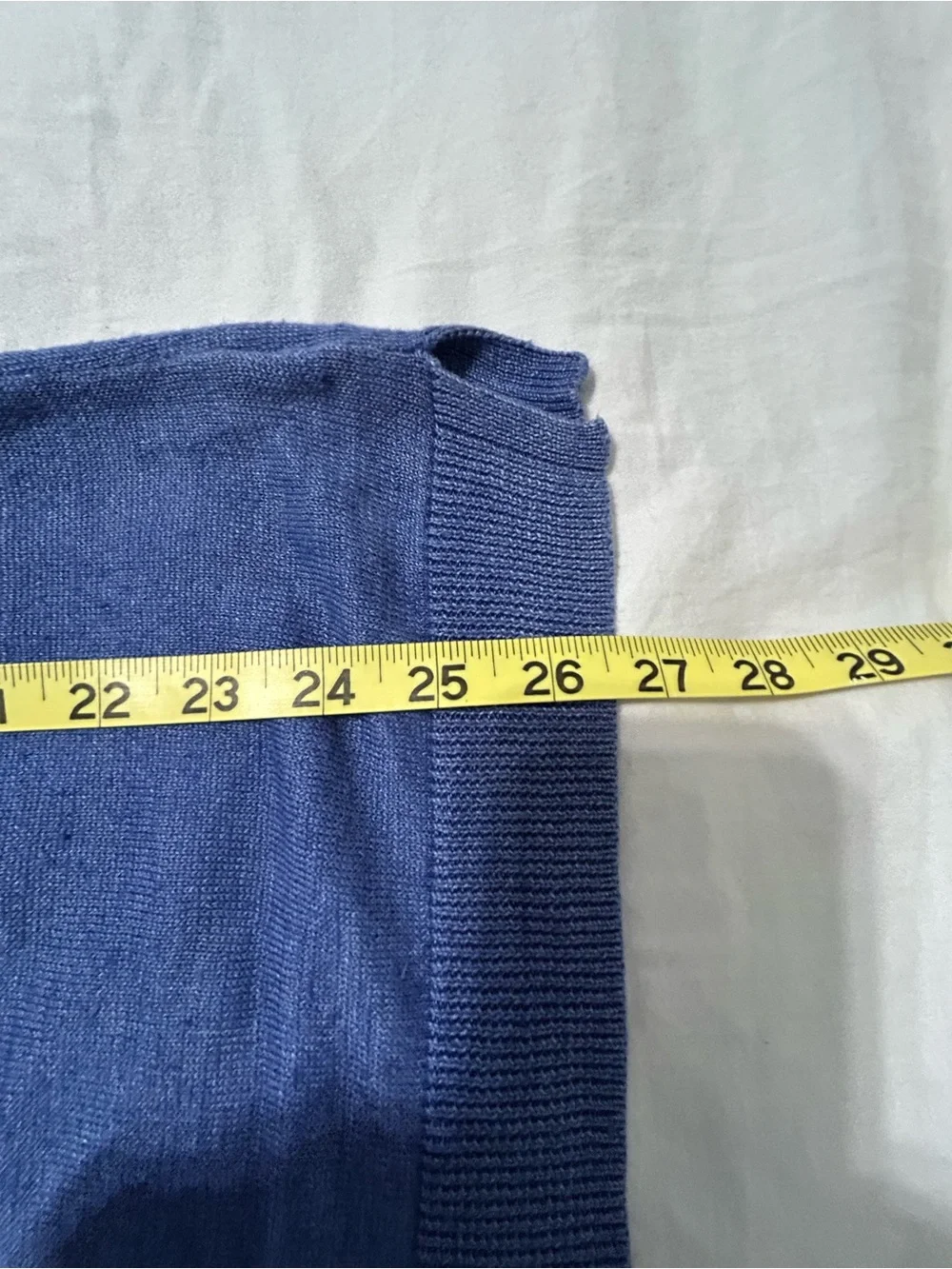 Talbots Blue Scoop Neck Lightweight Sweater with Tassel Tie Back
